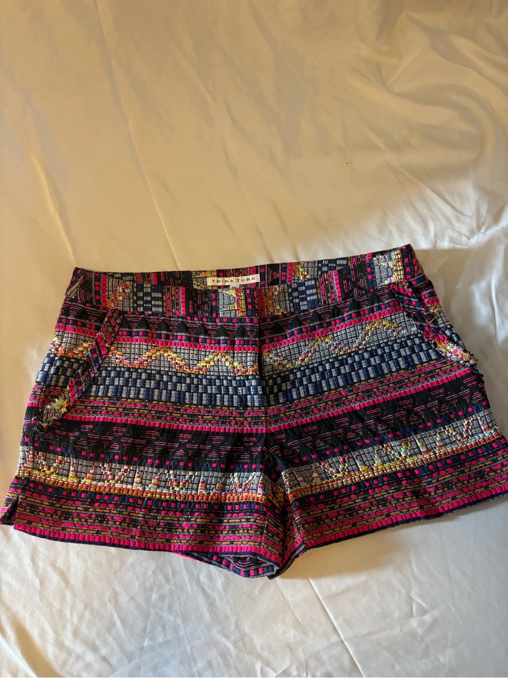 Trina Turk Multicolor Embroidered Patterned Shorts